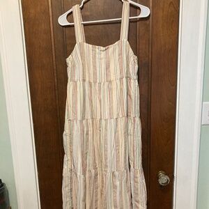 Madewell Midi Rainbow Striped Dress